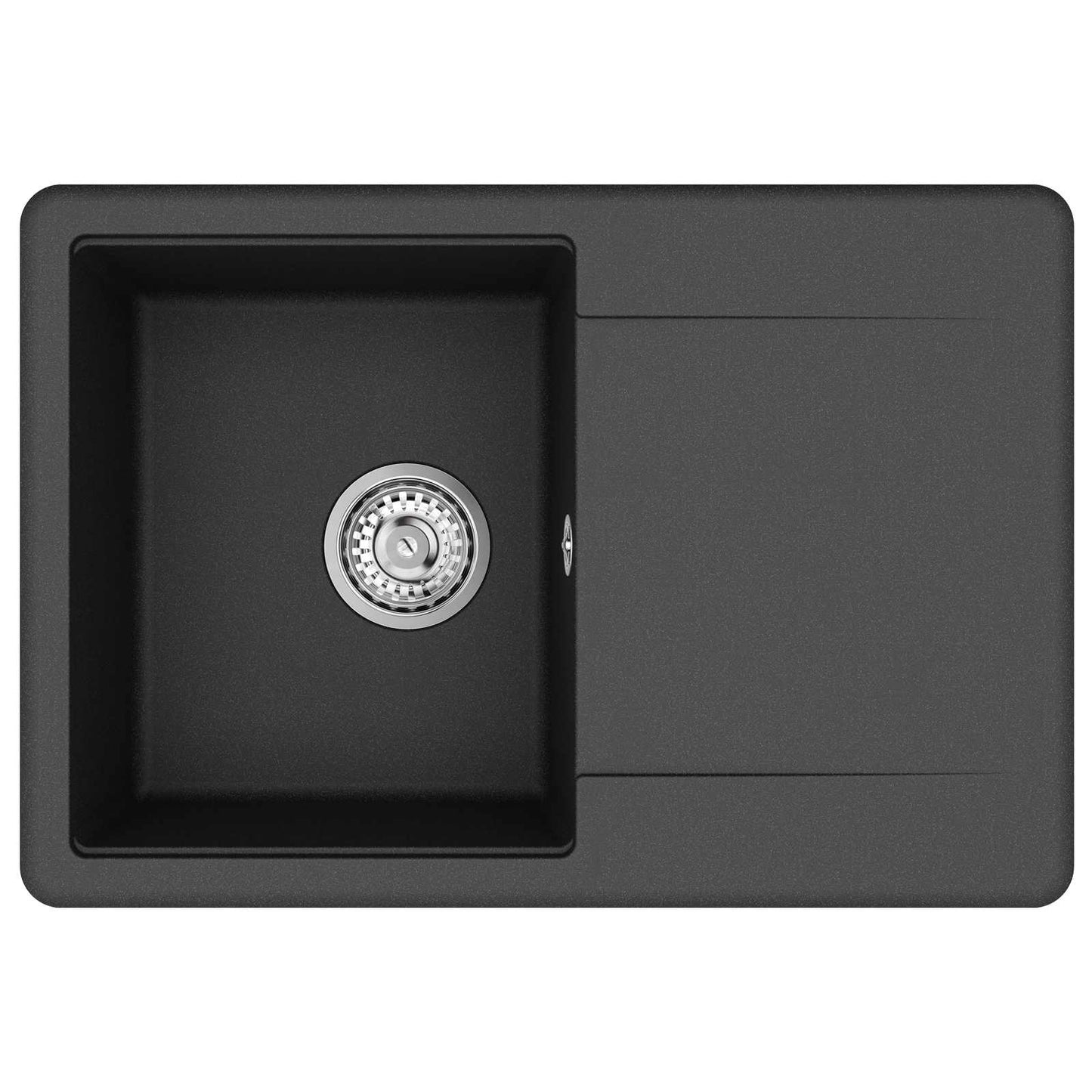 vidaXL Sink 80% Quartz and 20% Resin 670 x 460 mm Black
