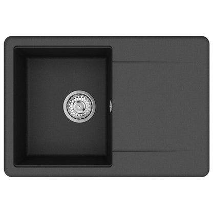 vidaXL Sink 80% Quartz and 20% Resin 670 x 460 mm Black