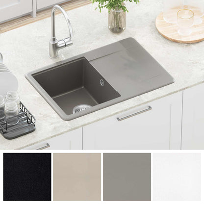 vidaXL Sink Grey 670 x 460 mm 80% Quartz and 20% Resin