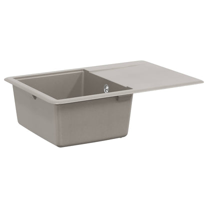 vidaXL Sink 80% Quartz and 20% Resin 670 x 460 mm Grey
