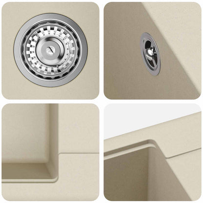 vidaXL Sink Beige 670 x 460 mm 80% Quartz and 20% Resin