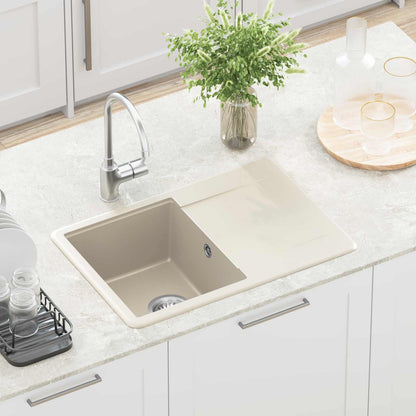 vidaXL Sink Beige 670 x 460 mm 80% Quartz and 20% Resin