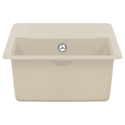 vidaXL Sink 80% Quartz and 20% Resin 670 x 460 mm Beige