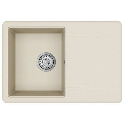 vidaXL Sink 80% Quartz and 20% Resin 670 x 460 mm Beige