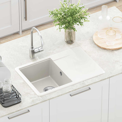 vidaXL Sink White 670 x 460 mm 80% Quartz and 20% Resin