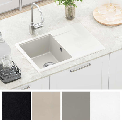 vidaXL Sink White 670 x 460 mm 80% Quartz and 20% Resin