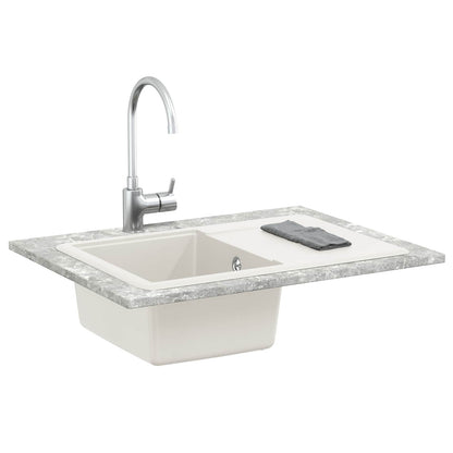 vidaXL Sink 80% Quartz and 20% Resin 670 x 460 mm White