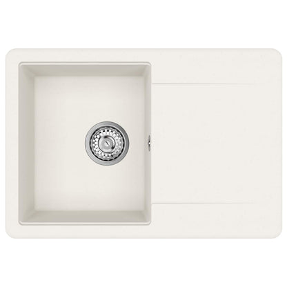 vidaXL Sink 80% Quartz and 20% Resin 670 x 460 mm White