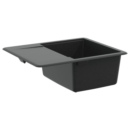 vidaXL Sink 80% Quartz and 20% Resin 560 x 460 mm Black