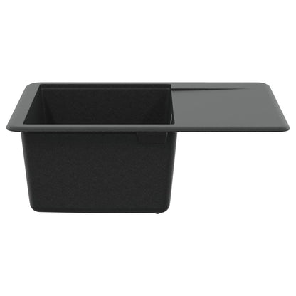 vidaXL Sink 80% Quartz and 20% Resin 560 x 460 mm Black