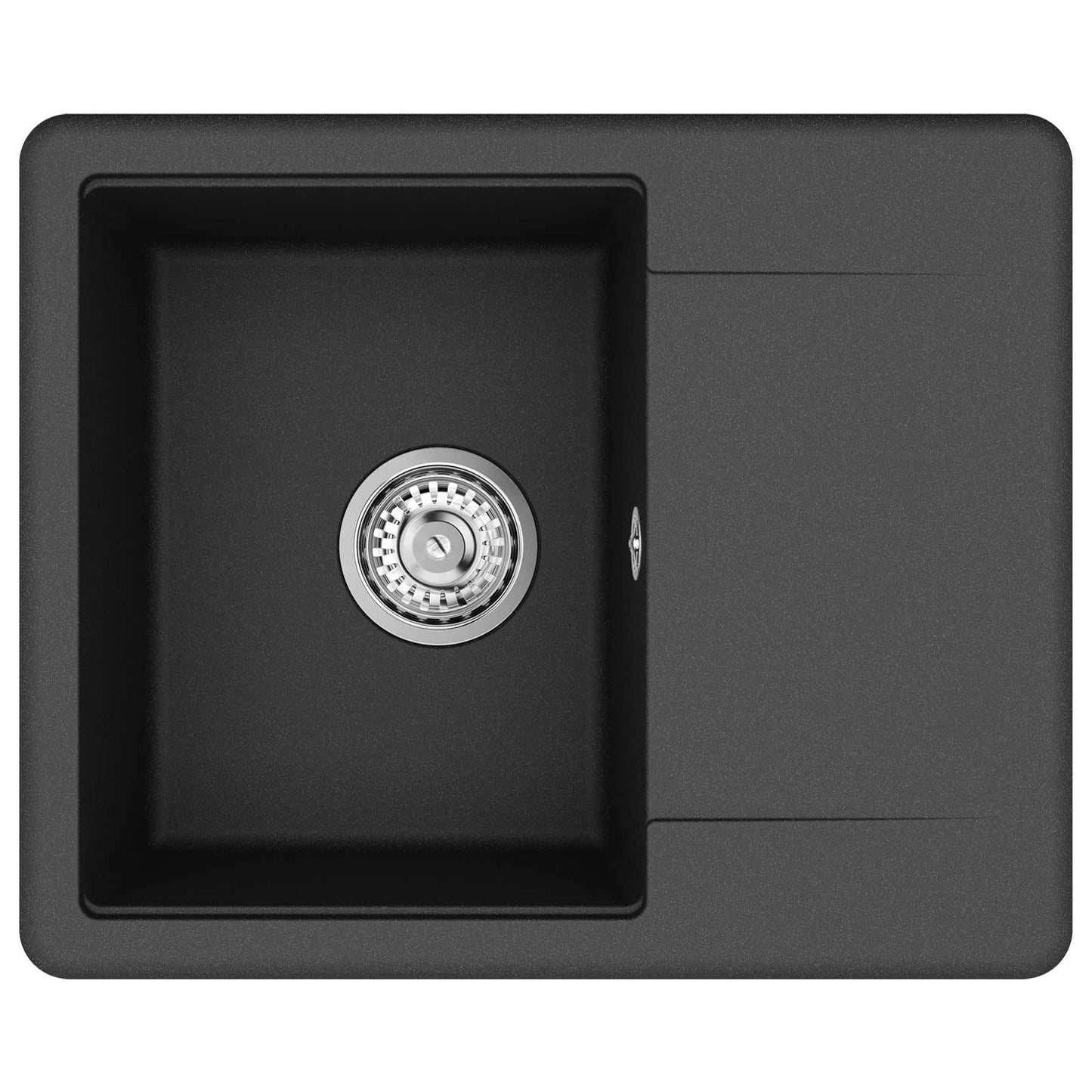 vidaXL Sink 80% Quartz and 20% Resin 560 x 460 mm Black