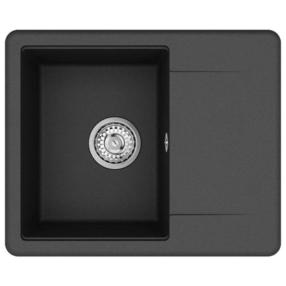 vidaXL Sink 80% Quartz and 20% Resin 560 x 460 mm Black