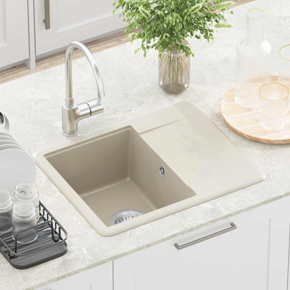 vidaXL Sink Beige 560 x 460 mm 80% Quartz and 20% Resin