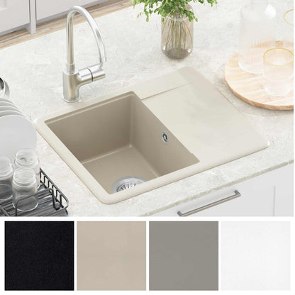 vidaXL Sink Beige 560 x 460 mm 80% Quartz and 20% Resin