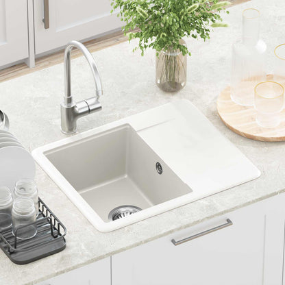 vidaXL Sink White 560 x 460 mm 80% Quartz and 20% Resin