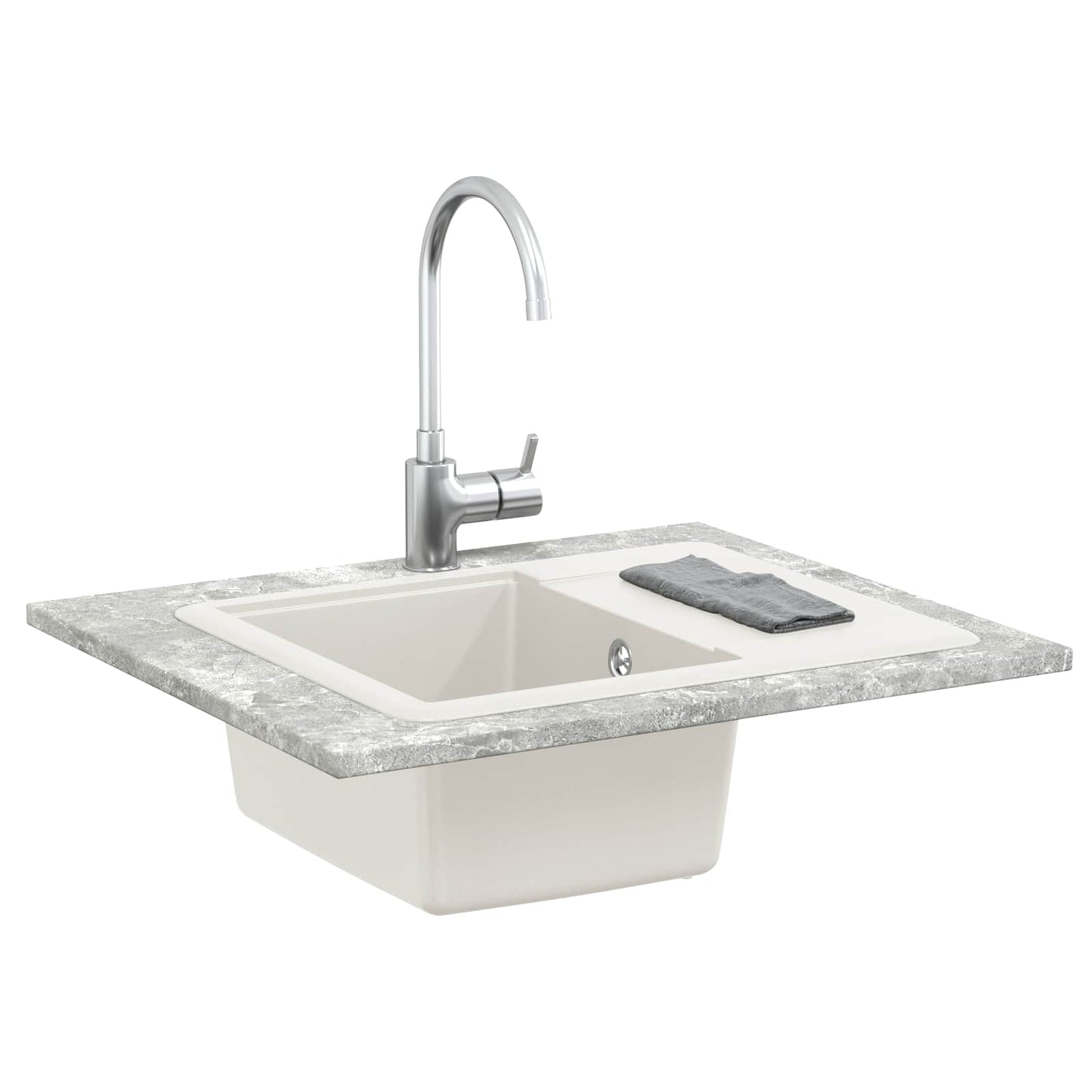 vidaXL Sink 80% Quartz and 20% Resin 560 x 460 mm White