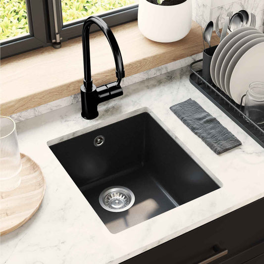 vidaXL Sink Black 370 x 460 mm 80% Quartz and 20% Resin