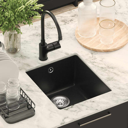 vidaXL Sink Black 370 x 460 mm 80% Quartz and 20% Resin