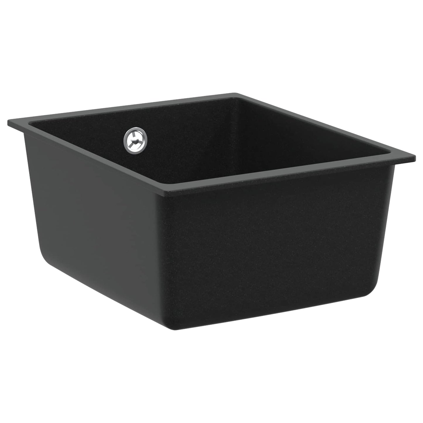 vidaXL Sink 80% Quartz and 20% Resin 370 x 460 mm Black