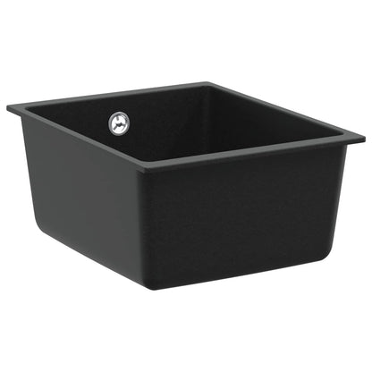 vidaXL Sink 80% Quartz and 20% Resin 370 x 460 mm Black