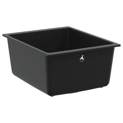 vidaXL Sink 80% Quartz and 20% Resin 370 x 460 mm Black