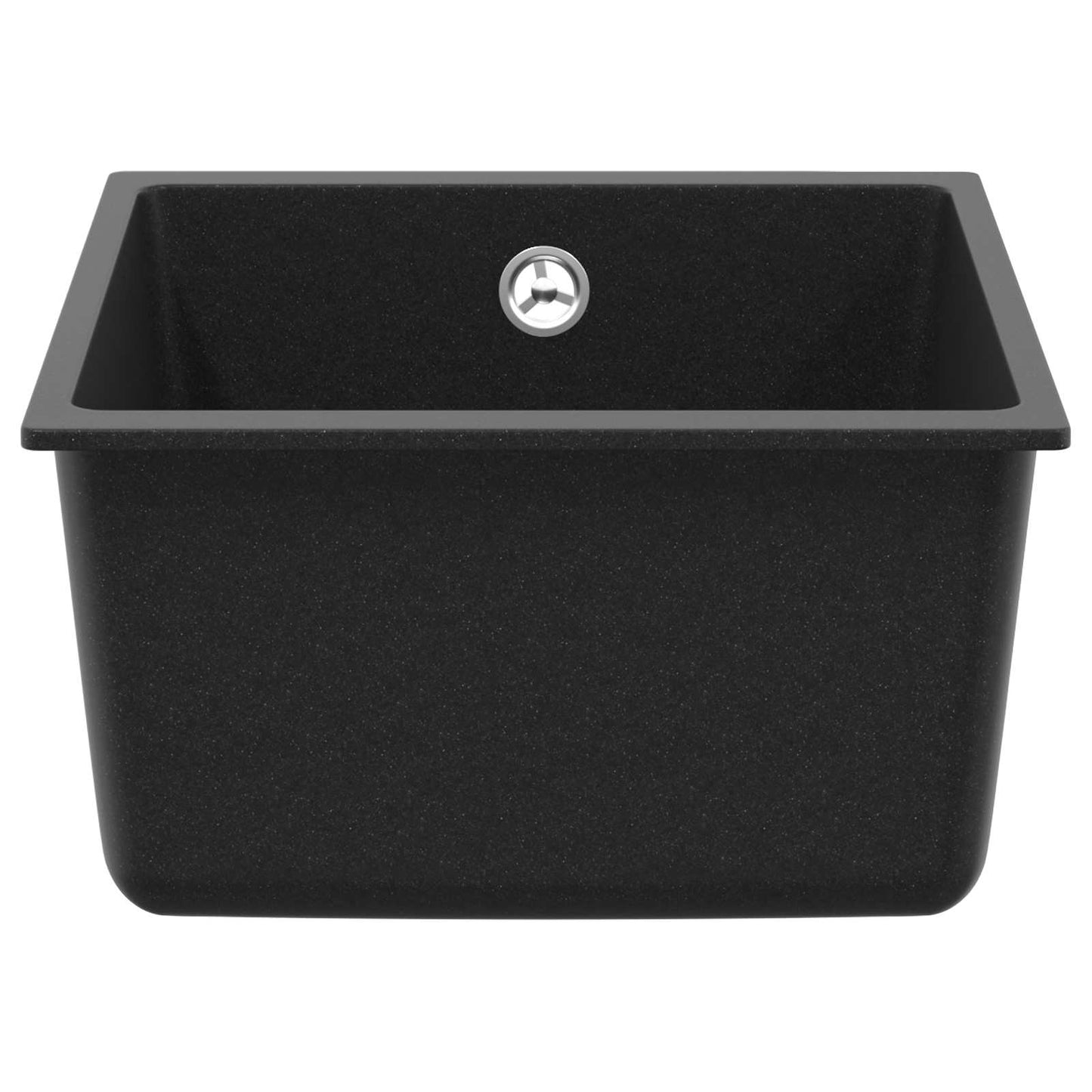 vidaXL Sink 80% Quartz and 20% Resin 370 x 460 mm Black