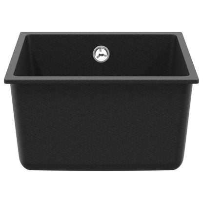 vidaXL Sink 80% Quartz and 20% Resin 370 x 460 mm Black