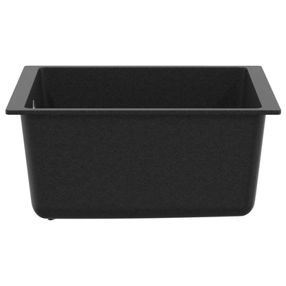 vidaXL Sink 80% Quartz and 20% Resin 370 x 460 mm Black