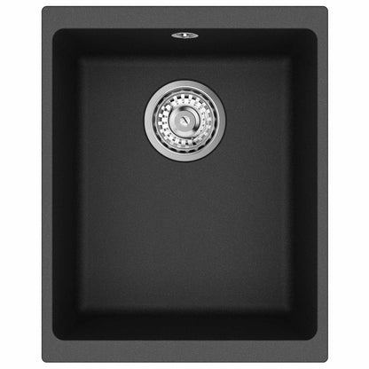 vidaXL Sink 80% Quartz and 20% Resin 370 x 460 mm Black