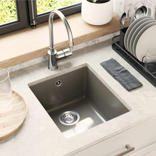 vidaXL Sink Grey 370 x 460 mm 80% Quartz and 20% Resin