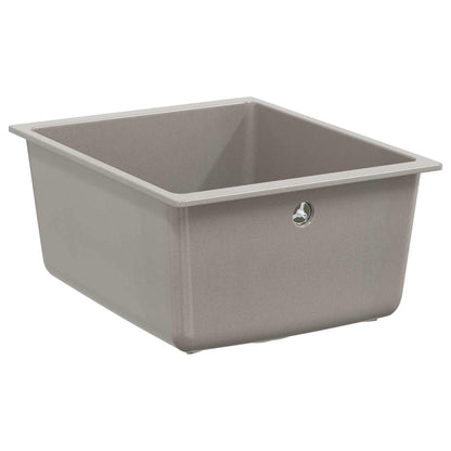 vidaXL Sink 80% Quartz and 20% Resin 370 x 460 mm Grey