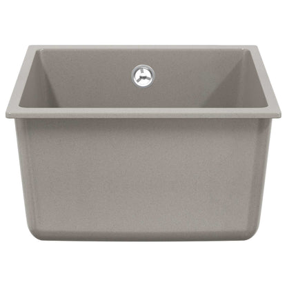 vidaXL Sink 80% Quartz and 20% Resin 370 x 460 mm Grey