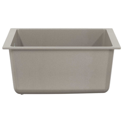 vidaXL Sink 80% Quartz and 20% Resin 370 x 460 mm Grey