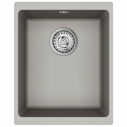 vidaXL Sink 80% Quartz and 20% Resin 370 x 460 mm Grey