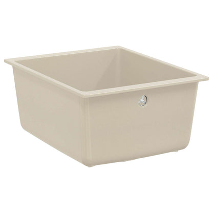 vidaXL Sink 80% Quartz and 20% Resin 370 x 460 mm Beige
