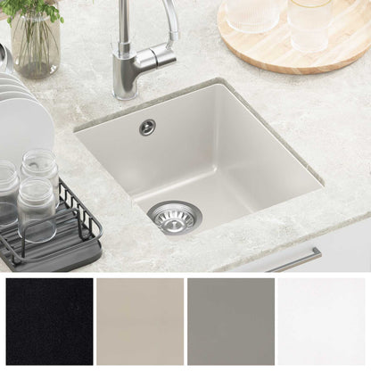 vidaXL Sink White 370 x 460 mm 80% Quartz and 20% Resin