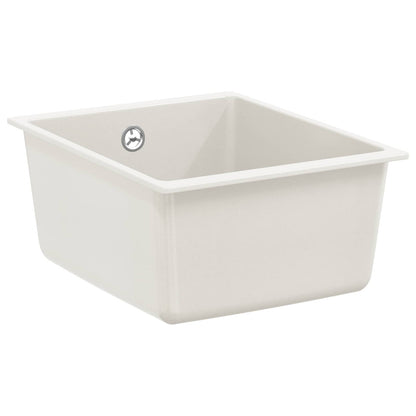 vidaXL Sink 80% Quartz and 20% Resin 370 x 460 mm White
