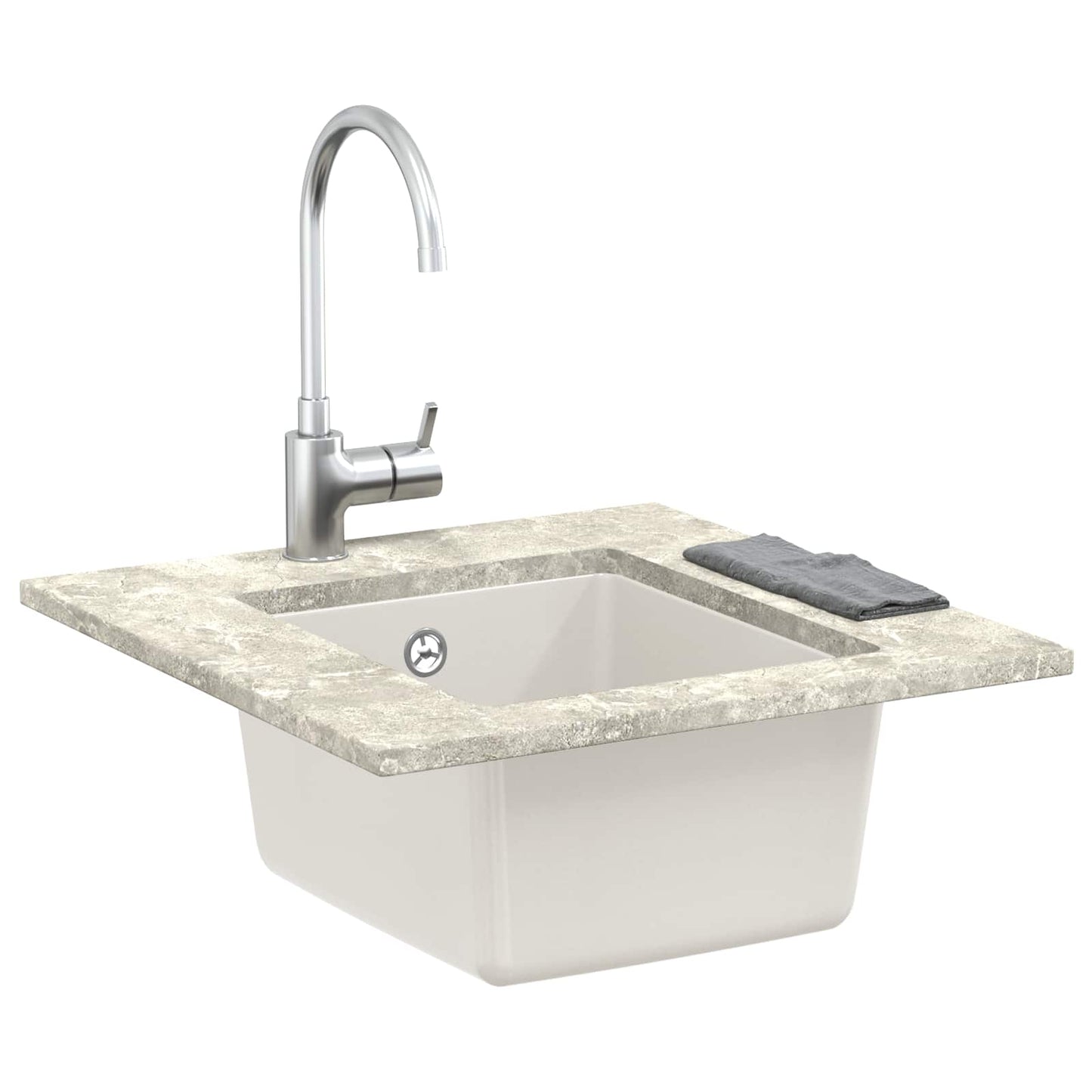 vidaXL Sink 80% Quartz and 20% Resin 370 x 460 mm White