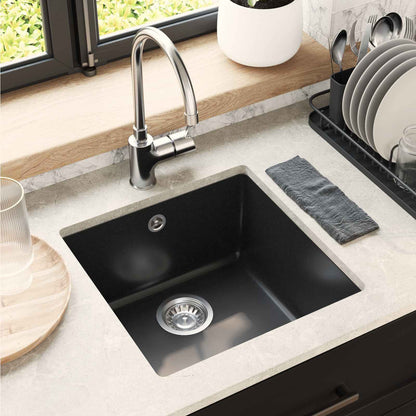 vidaXL Sink Black 430 x 460 mm 80% Quartz and 20% Resin