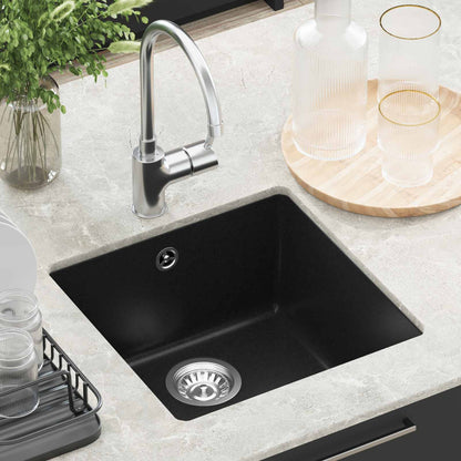 vidaXL Sink Black 430 x 460 mm 80% Quartz and 20% Resin
