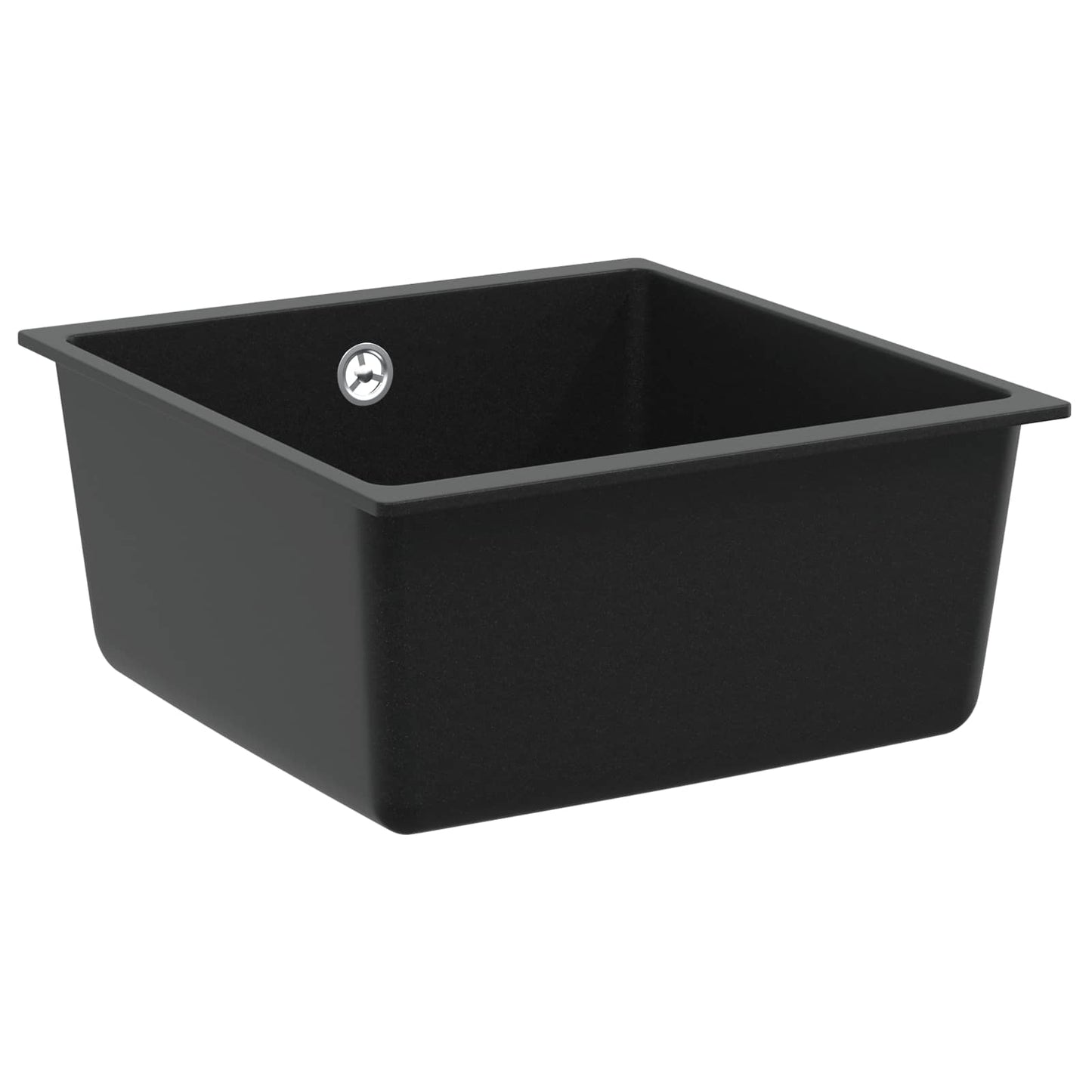 vidaXL Sink 80% Quartz and 20% Resin 430 x 460 mm Black