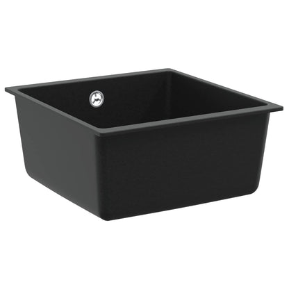 vidaXL Sink 80% Quartz and 20% Resin 430 x 460 mm Black