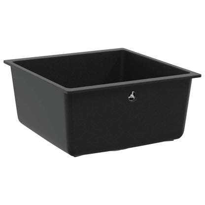 vidaXL Sink 80% Quartz and 20% Resin 430 x 460 mm Black