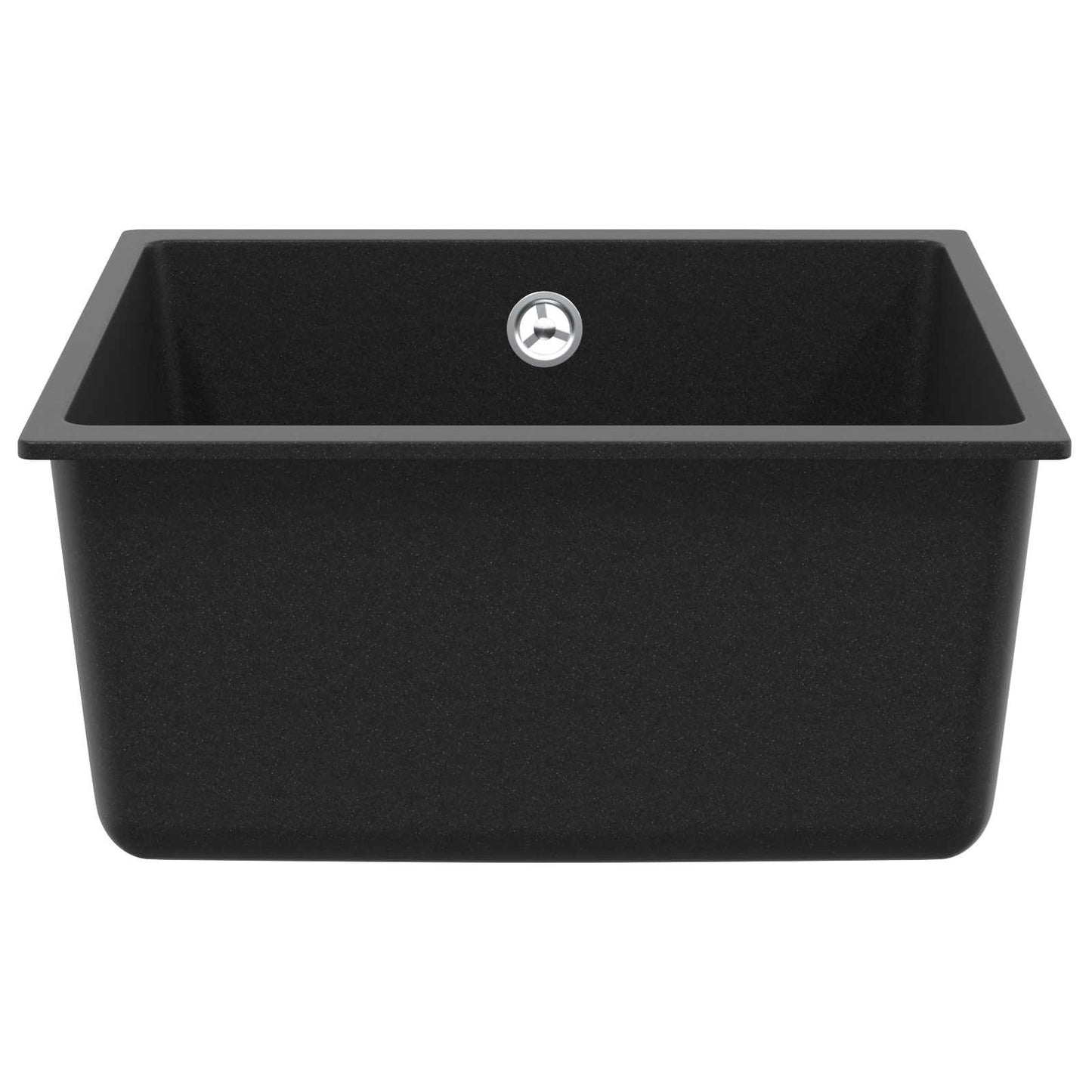 vidaXL Sink 80% Quartz and 20% Resin 430 x 460 mm Black