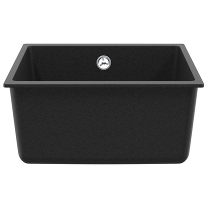 vidaXL Sink 80% Quartz and 20% Resin 430 x 460 mm Black