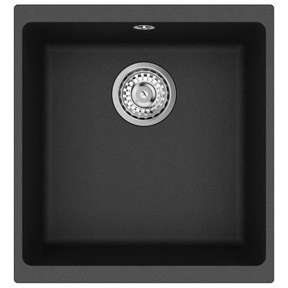 vidaXL Sink 80% Quartz and 20% Resin 430 x 460 mm Black