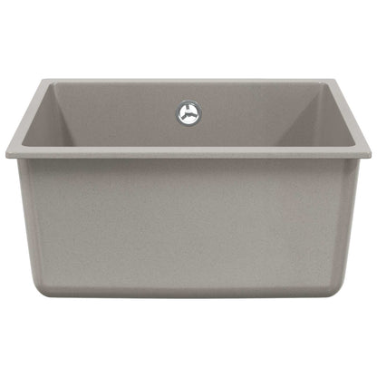 vidaXL Sink 80% Quartz and 20% Resin 430 x 460 mm Grey