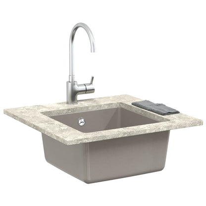 vidaXL Sink 80% Quartz and 20% Resin 430 x 460 mm Grey