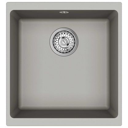 vidaXL Sink 80% Quartz and 20% Resin 430 x 460 mm Grey