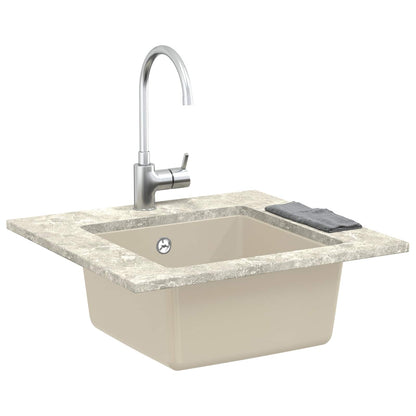 vidaXL Sink 80% Quartz and 20% Resin 430 x 460 mm Beige